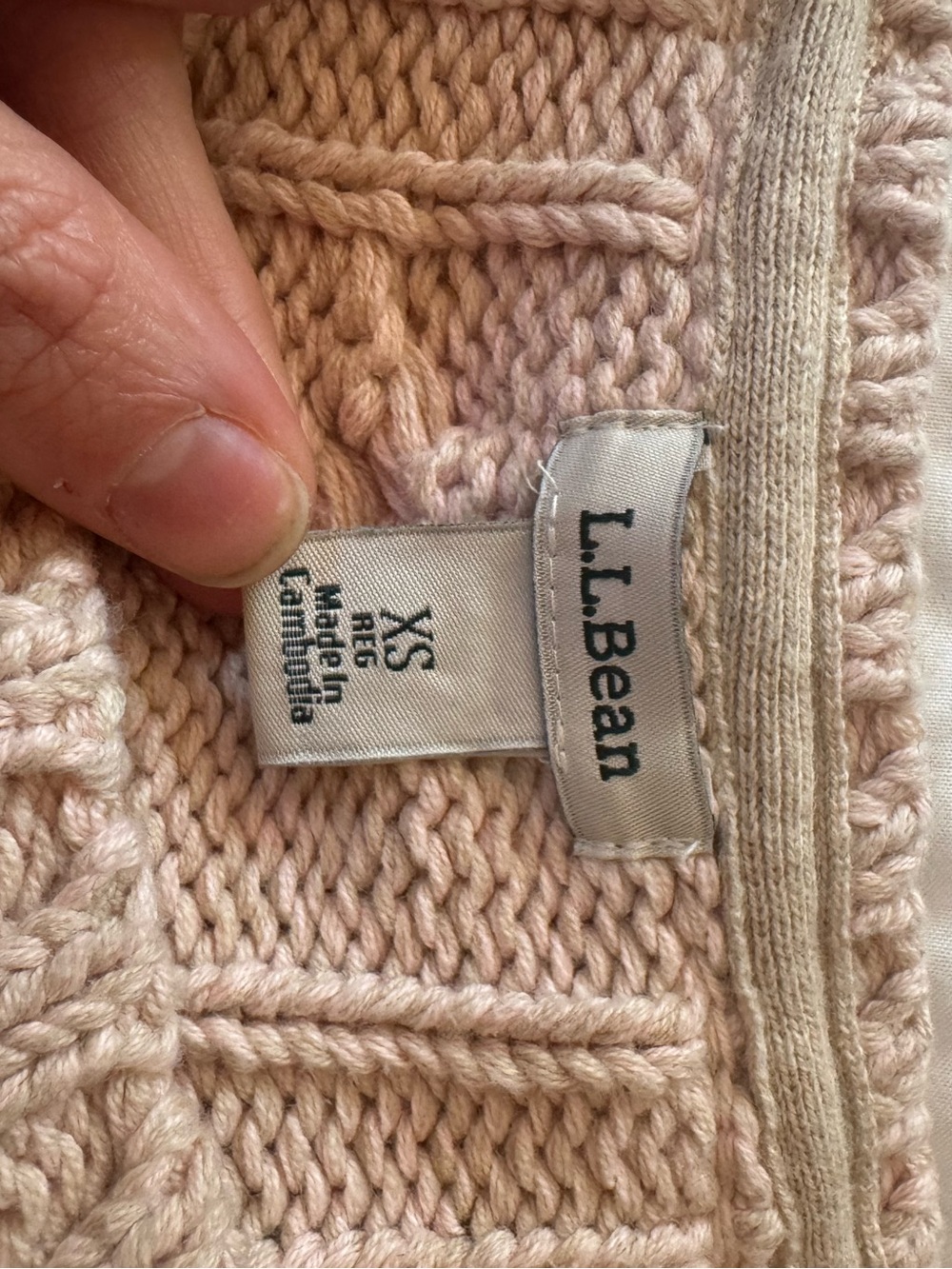 L.L. Bean Classic Double L Cable-Knit Crewneck Sweater in Beige - Picture 4 of 7